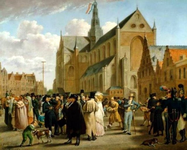 Festival on the market square in Haarlem by Wybrand Hendricks
