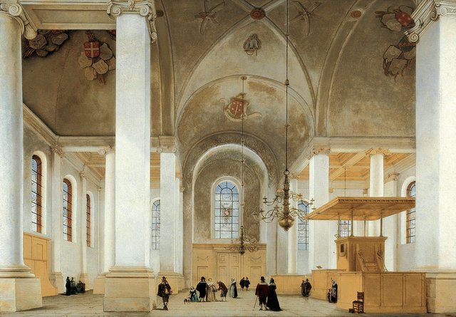 Interior of the Nieuwe Kerk, Haarlem by Pieter Jansz. Saenredam