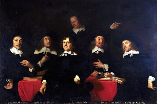 Group portrait of the regents of the Aalmoezeniers, Arm- and Werkhuis in Haarlem, 1659 by Jacob van Loo