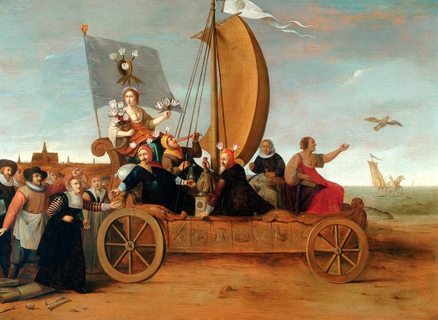 Flora's crazy wagon by Hendrik Gerritsz Pot