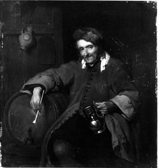 De oude drinker (naar Gabrïel Metsu) by Charles Van Beveren