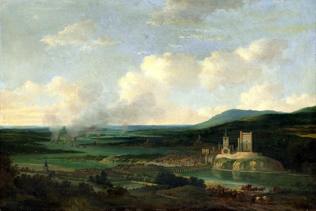 Het verbranden van de Engelse vloot op de Medway (juni 1667) by Willem Schellinks