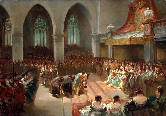 Anno 1689. De kroning van Willem III en Maria Stuart by Charles Rochussen