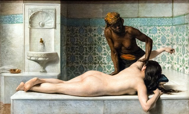 Le massage by Édouard Debat-Ponsan
