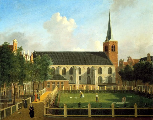The Begijnhof with the English Reformed Church by Jan ten Compe