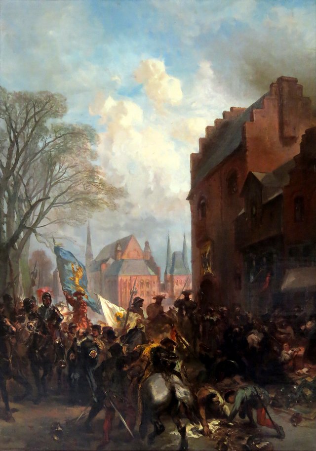 Anno 1528. Maarten van Rossum plundert Den Haag by Charles Rochussen
