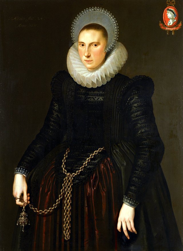 Portrait of Aeghje Hooft (1587-1653) by Cornelis van der Voort