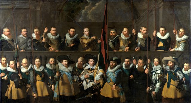 Civic guardsmen of district V from the company of captain Matthijs Willemsz. Raephorst and lieutenant Hendrick Lauwrensz. by Nicolaes Eliaszoon Pickenoy