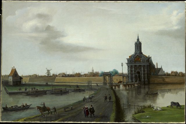 The Haarlemmerpoort in Amsterdam by Hendrick Cornelisz Vroom