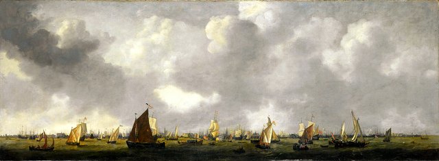 Shipping on the IJ by Amsterdam by Reinier Nooms