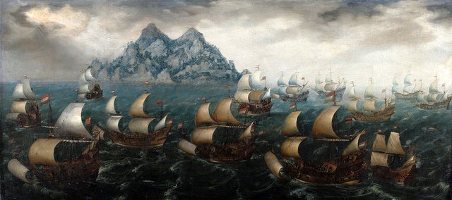A VOC Fleet off the Coast of West Africa by Adam Willaerts