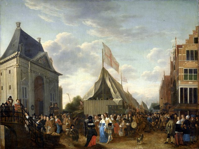 Fair near the Heiligewegspoort by Gerrit Lundens