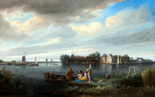 Amstel inlet 'De Omval' near Amsterdam by Jacob Esselens