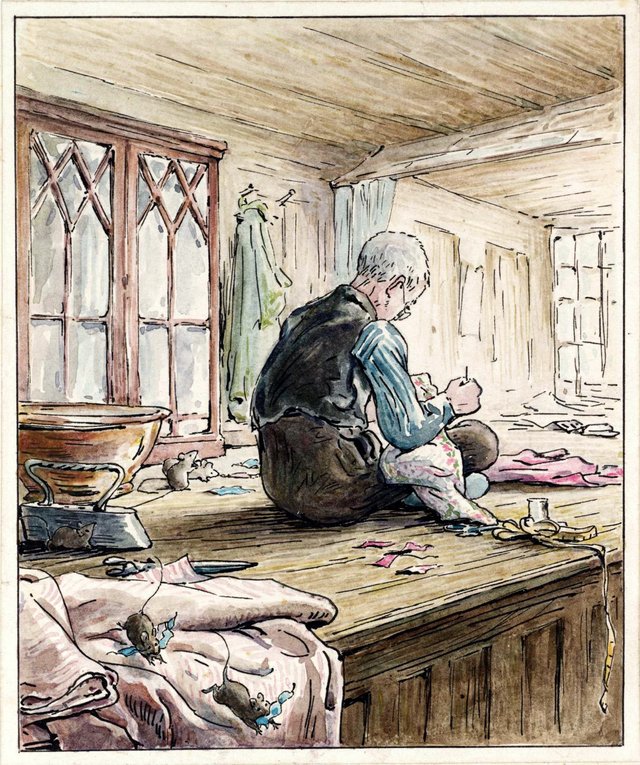 The Tailor of Gloucester at Work by Beatrix Potter