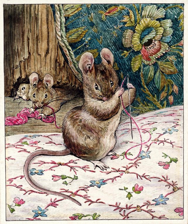 The Mice at Work: Threading the Needle by Beatrix Potter