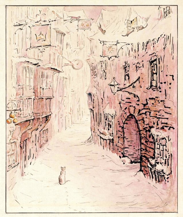 Simpkin in the Snowy Street by Beatrix Potter