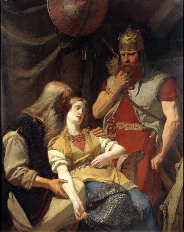 Ingeborg Receiving News of Hjalmar's Death from Orvar Odd by August Malmström