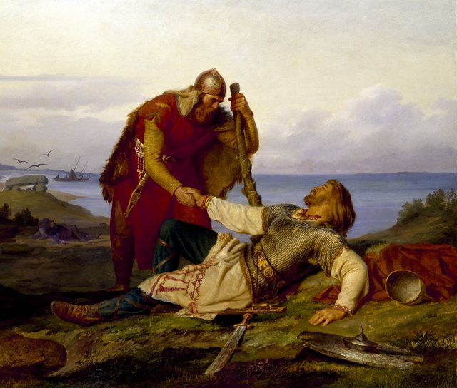Hjalmar Parting from Orvar Odd after the Fight on Samsö by Mårten Eskil Winge