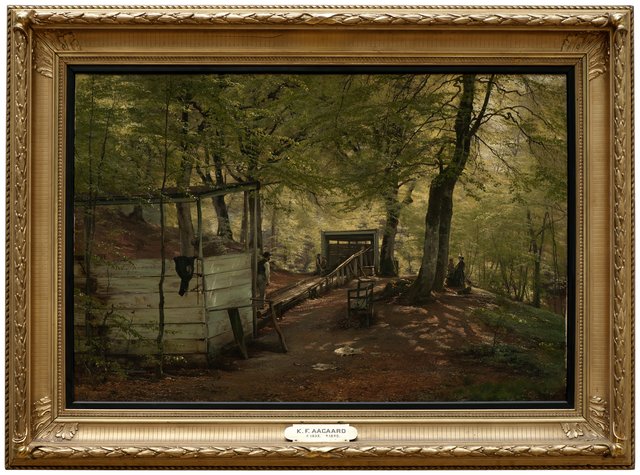 Skittle-alley in Saeby Forest. Spring Morning by Carl Frederik Aagaard