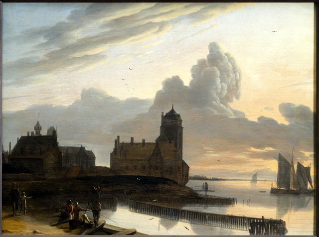 German River Landscape with a Town by Gerrit Adriaenszoon Berckheyde