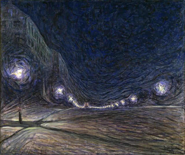 Hornsgatan by Night by Eugène Jansson