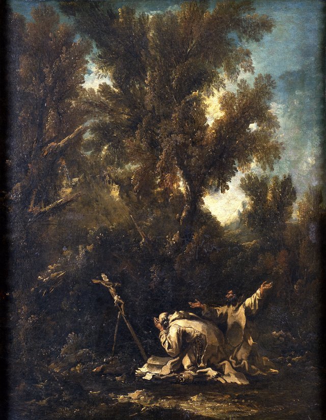 Landscape with two Repentant Monks by Alessandro Magnasco