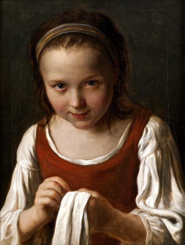 Girl with Needle-work by Pietro Rotari