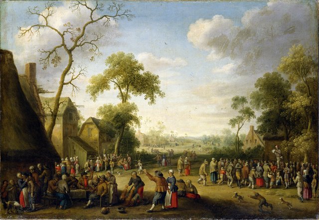 Village Scene by Joost Cornelisz Droochsloot