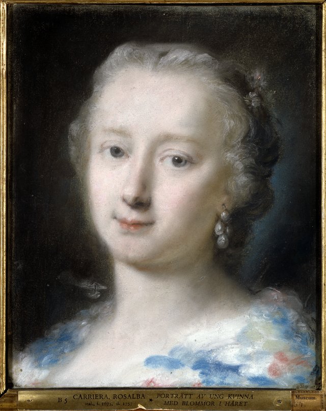 Young Woman with Flowers in her Hair by Rosalba Carriera