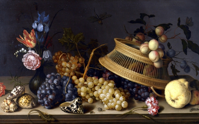 Still Life of Flowers, Fruit, Shells, and Insects by Balthasar van der Ast