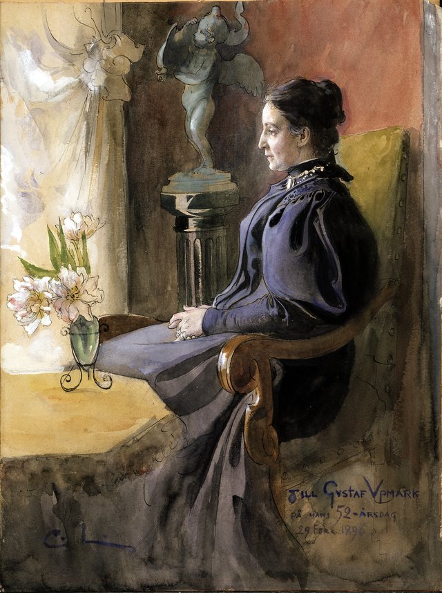 Eva Upmark, 1852-1944, född Kindstrand by Carl Larsson