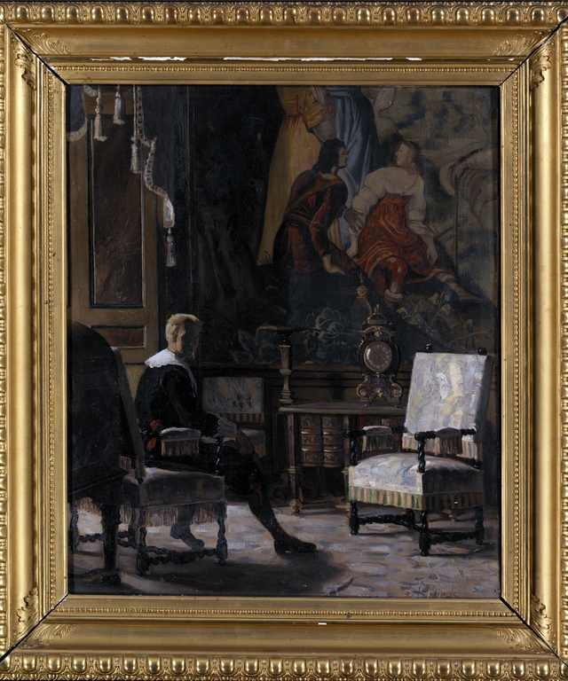 Gripsholms slott, interiör från Kungens sängkammare by Oscar Björck