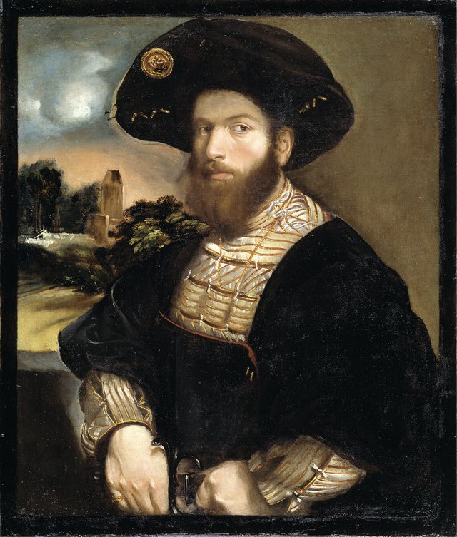 Portrait of a Man Wearing a Black Beret by Dosso Dossi