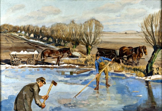 Farmhands fetching Ice by Fritz Syberg