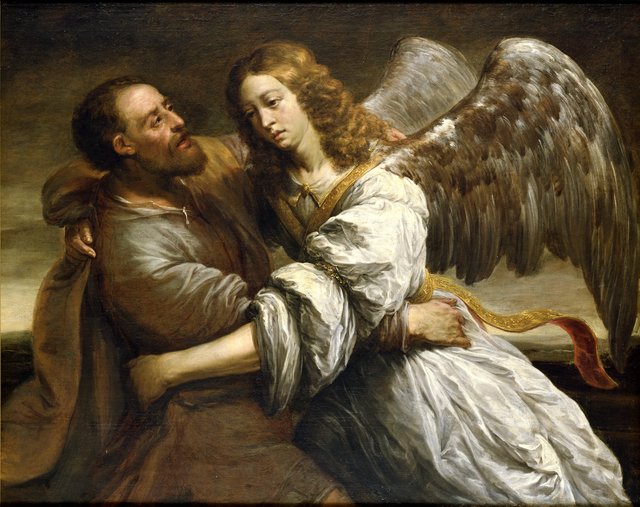 Jacob Fighting the Angel by Jürgen Ovens