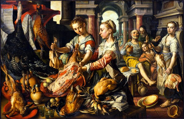 Kitchen Scene with Christ in the House of Martha and Mary by Joachim Beuckelaer