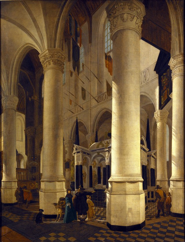 Interior of Nieuwe Kerk in Delft with the Tomb of William I by Gerard Houckgeest