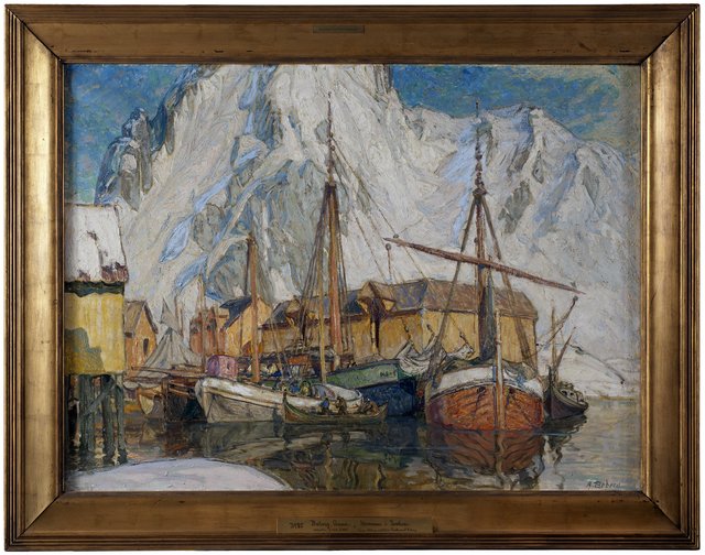 The Harbour at Svolvaer, Lofoten by Anna Boberg