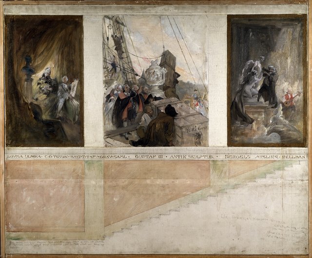 Second Proposed Decoration of the Walls in the Lower Hall of the NM by Carl Larsson