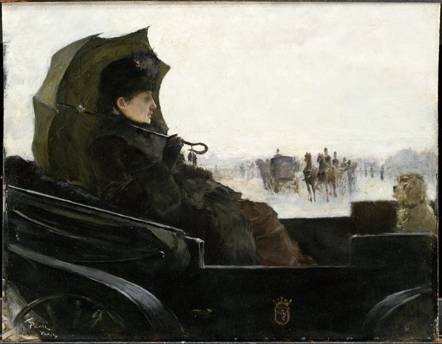 Lady in a Landau. Motif from Paris by Georg Pauli