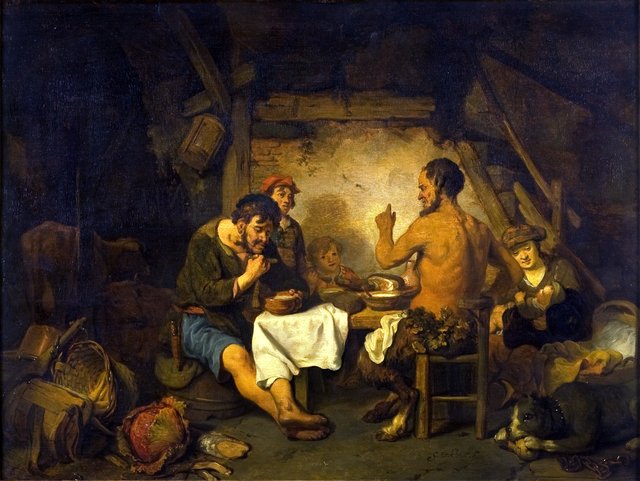 The Story of the Farmer and the Satyr from Aisopus' Fables by Gerbrand van den Eeckhout