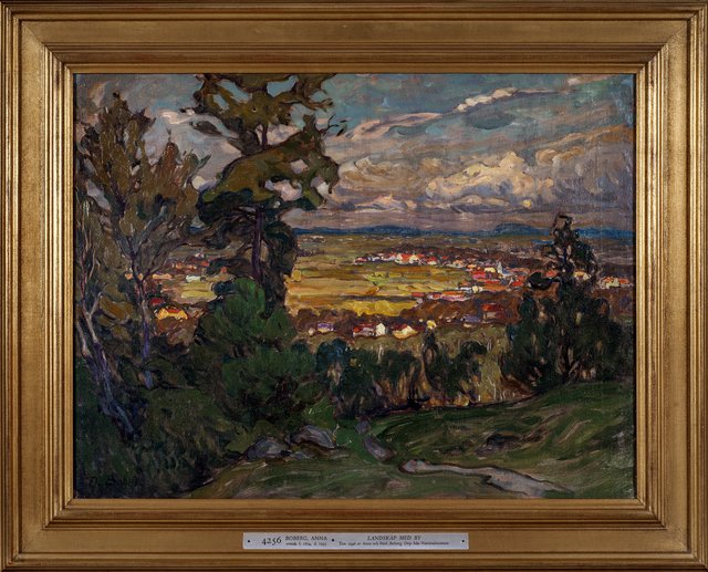 Landscape with a Village. Study from North Norway by Anna Boberg