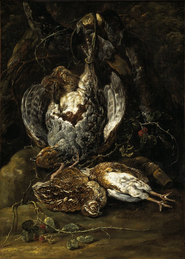 Still Life with Quails and a Partridge by Jan Fyt