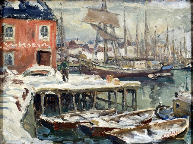 Jetty, Lofoten. Study from North Norway by Anna Boberg