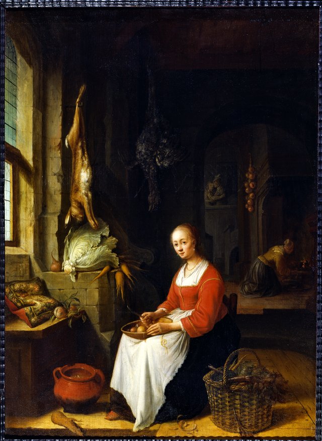 Kitchen Scene by Jan Adriaensz van Staveren