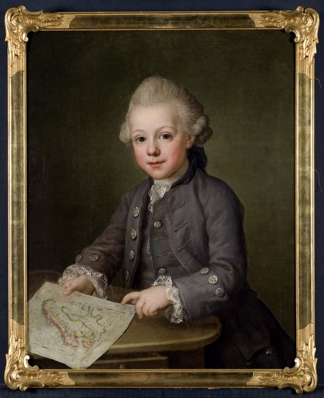 Boy with Map of Scandinavia by Ulrika Pasch