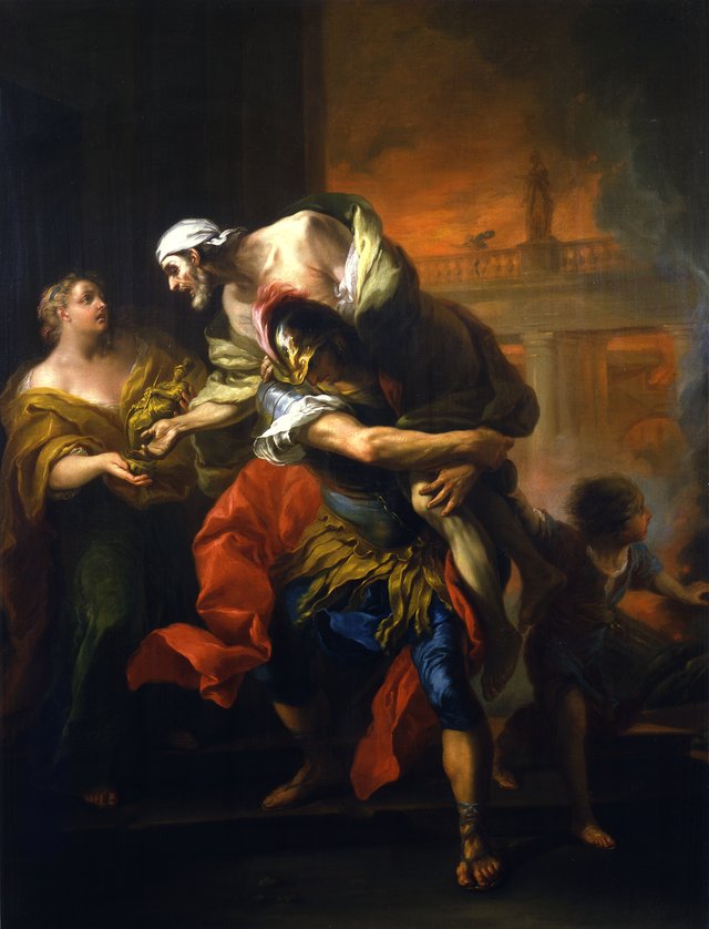Aeneas Rescuing his Father from the Fire at Troy by Charles-André van Loo