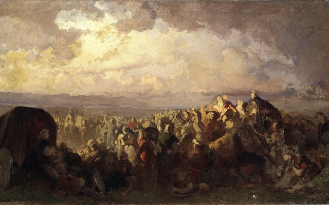 The Battle of Bråvalla. Study by August Malmström