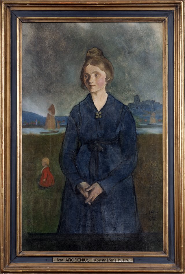 Eva med Bohus fästning i bakgrunden, 1907 by Ivar Arosenius