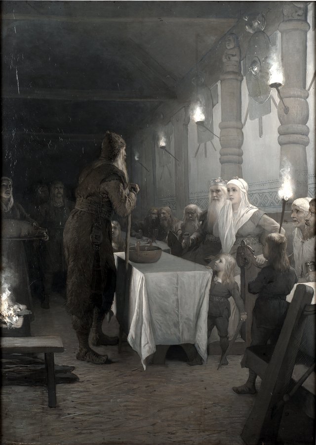 Frithiof kommer till Kung Ring (ur Frithiofs saga) by August Malmström